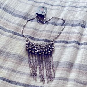 Silver necklace and earrings set